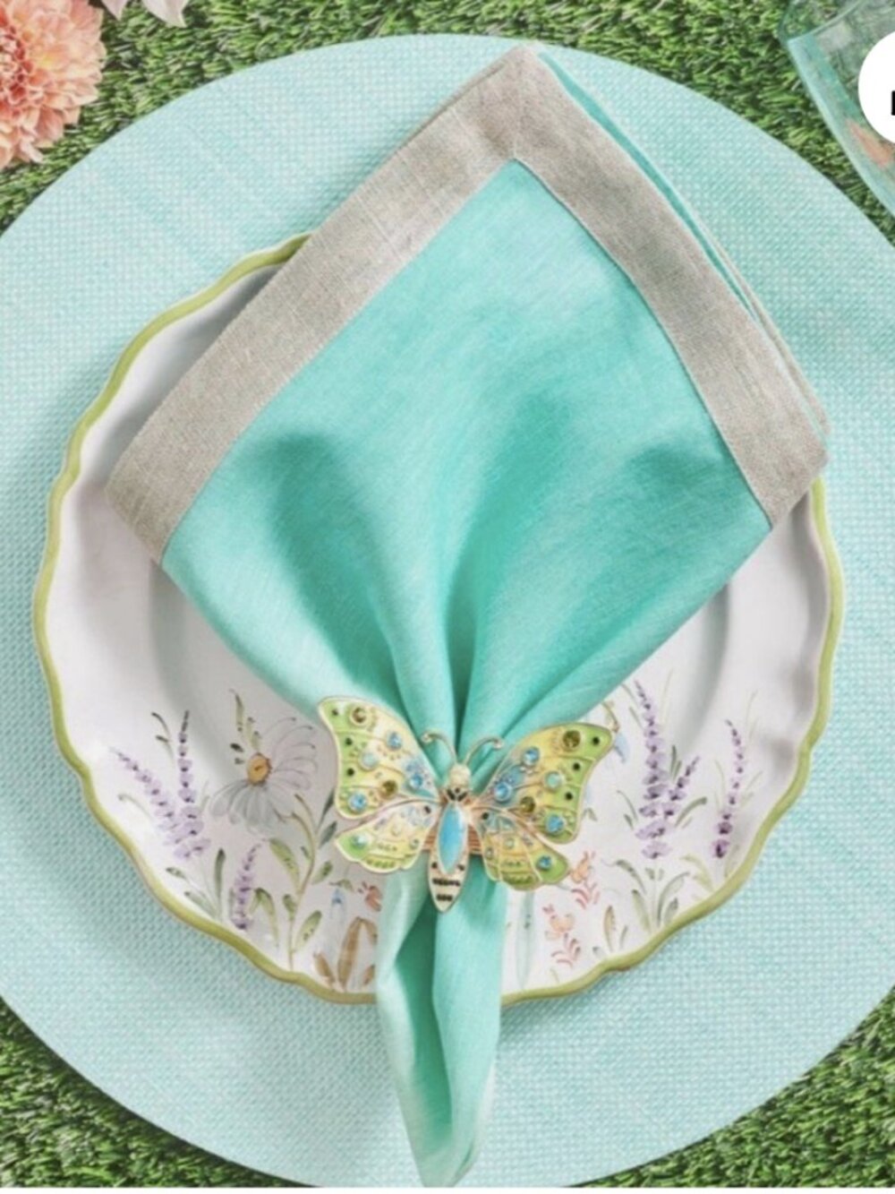 set of 4 Kim Seybert Portofino Placemat in Seafoam